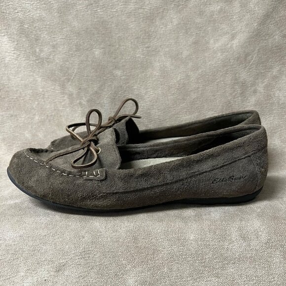 Eddie Bauer Casual Gray Suede Leather Slip On Loafer Sz 10 - Picture 5 of 8